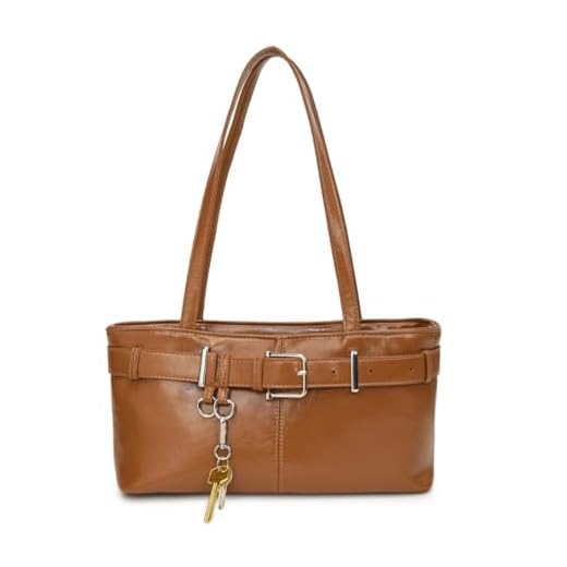 Bolsa de ombro vintage feminina Y2K bolsa de axila marrom, Marrom, Bolsa de mão