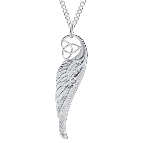 Colliers d'ange pour hommes en argent 925 punk hiphop avec pendentif ailes celtiques