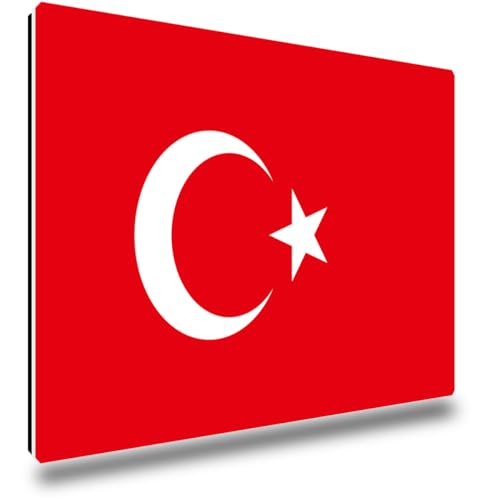 TRIOSK Kühlschrankmagnete Länderflaggen Magnet Flagge Türkei Länder Reise Souvenir Geschenk für Reiselustige Frauen Männer Weltenbummler Kühlschrank stark eckig groß 85x55 mm