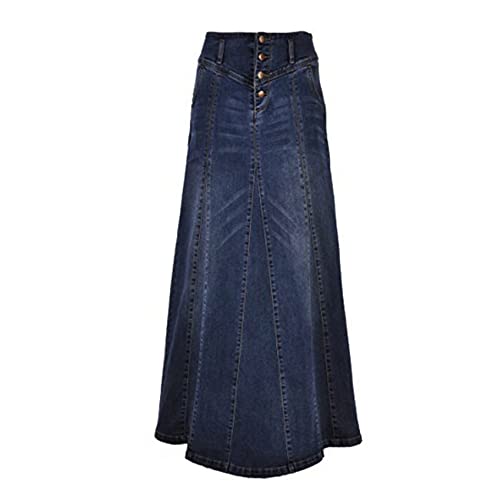 Jupe en jean longue taille haute paquet hanche femme jupe droite