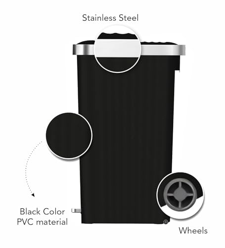 Image of Obsessions EKO 70L Plastic Step Bin with Pedal, Large Capacity Trash Can Ideal for Home, Kitchen and Office, Black