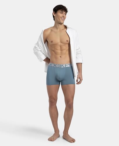 Image of Jockey IC28 Men's Tactel Microfiber Elastane Stretch Solid Trunk with Moisture Move Treatment