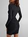 Trendy Queen Womens Dresses Casual Fall Bodycon Mini Dress Long Sleeve Fall Outfits Dating Y2k Clothes Fashion 2025 Black M