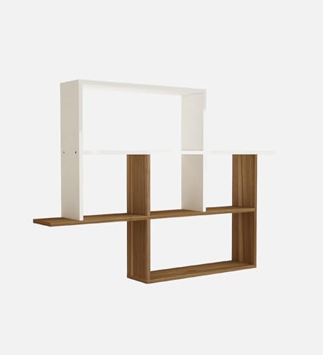 Image of Cedric Multipurpose Modular Wall Racks /Shelves /Organiser /Decor Particle Board Wall Shelf (Number of Shelves - 6, Beige, White)