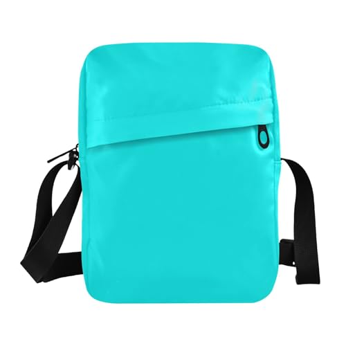 messenger bag Crossbody Bags For Women Small Everyday Purses Adjustable Strap for outdoor sports outdoor sports- Solid Color Pure Cyan Plain Aqua