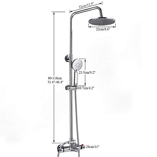 Ensemble de robinets de douche exposés thermostatiques chromés - 5
