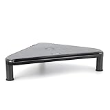2LB Depot Corner Monitor Stand with Adjustable Risers, 19.5W x 4H x 12.5D Inches, Black