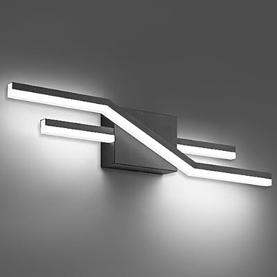 SOLFART Bathroom Light Fixtures Over Mirror Black Bathroom Light Fixture 24 Inch 3 Color Dimmable LED Vanity Light Adjustable Vanity Light Over Mirror Light Color 3000K/ 4500K/ 6000K