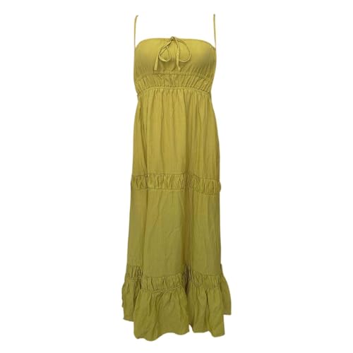 Robe d'été sans manches en lin décontractée chic vêtement de plage fluide - 3