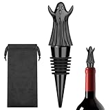 MR.BARWARE Tappo per bottiglia fantasma, regalo eccentrico per uomini e donne, accessorio da bar a forma di fantasma nero, con sacchetto regalo, ideale per Halloween, compleanno, festa del papà