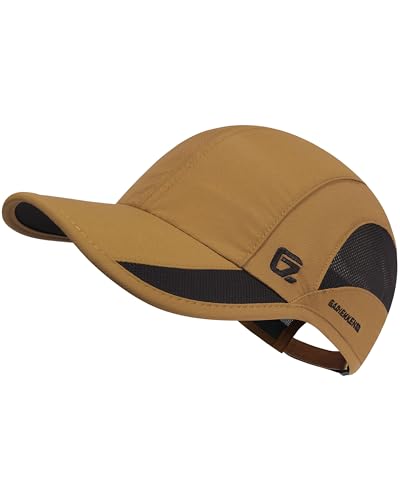 GADIEMKENSD Running Hats for Mens Baseball Cap Quick Dry Sport Caps Lightweight Unstructured Brown Hat Soft Trucker Cap for Summer Camping Fishing Hiking Golf Camel S/M 6 7/8-7 1/4