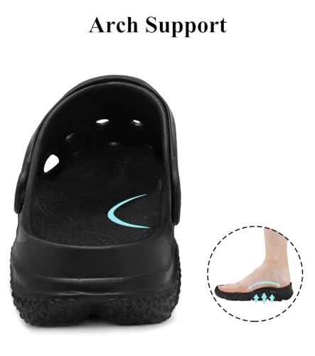 Mens Womens Garden Clogs Shoes with Arch Support, Unisex Adult Classic Slip On Slides Sandals Outdoor Beach Pool Slipper4