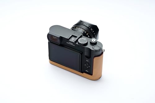 Demi-étui Leica Q3 fait main cuir véritable jaune clair