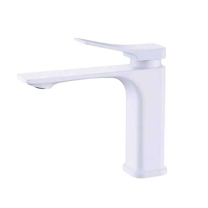 Mitigeur en laiton haut de gamme blanc et or pour lavabo de salle de bain design
