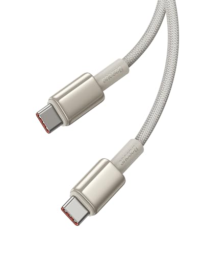 Immagine prodotto: Baseus Cavo USB C 100W 1m, Cavo di Ricarica Rapida PD da USB C a USB C, Cavo di Ricarica Tipo C in Lega di Zinco per iPhone 16, 15, 14, 13, 12 Pro, Galaxy S25, S24, S23, S22 Ultra, MacBook, iPad Pro