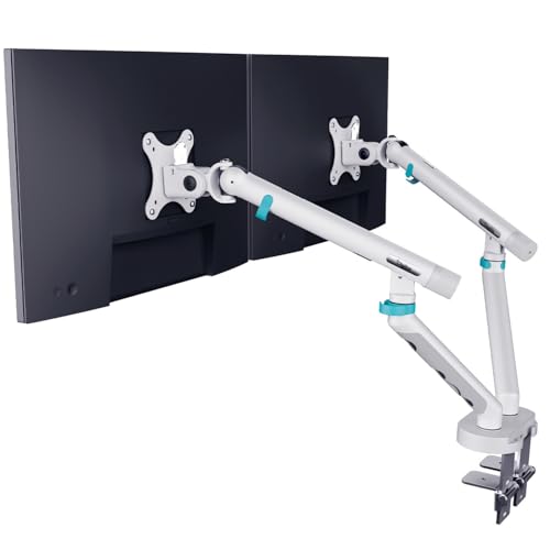 Özel Tasarım Çiftli Monitör Kolu Max 35" 10 Kg Taşıma Kapasiteli Mekanik Yaylı Hızlı Vidasız Montaj