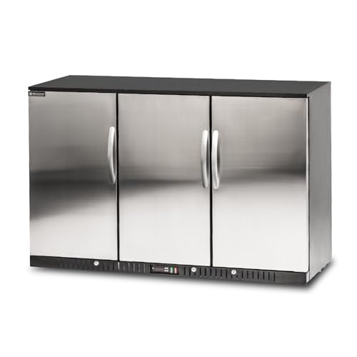 Procool 3-Door Counter Height Beverage Refrigerator - 54" Wide Energy Efficient Stainless Steel Bar Fridge With LED Lighting - Commercial Back Bar Cooler