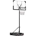 aaeaa Basketball Hoop Outdoor, 5.7-10ft Adjustable Height, Portable Basketball Hoops Goal Court System w/ 45in Shatterproof Backboard for Kids Youth Adults