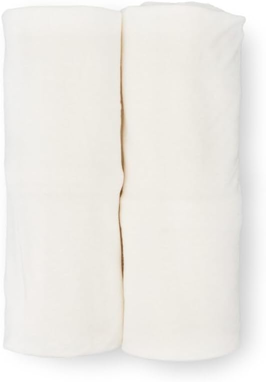 Little Unicorn Large Stretch Knit Swaddle Blanket 2 Pack| Super Soft with Optimal Stretch for swaddling | Giftable Set (White)