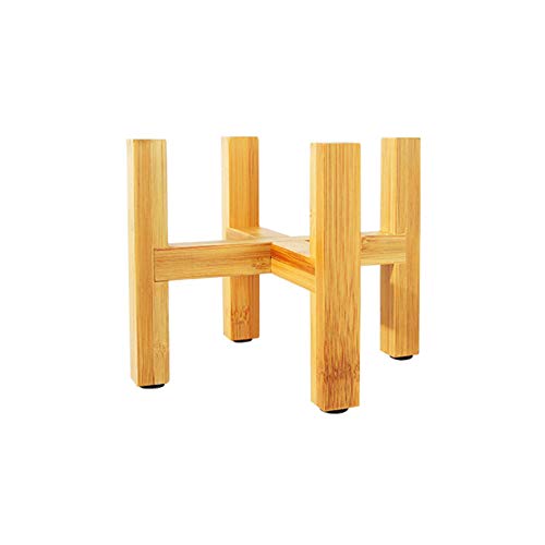 Support de plantes non réglable, supports de fleurs en bois de bambou Mid Century Modern, supports de fleurs en pot pour l'intérieur, le salon extérieur, le balcon, le jardin et le patio. (12.3*9CM) Cover