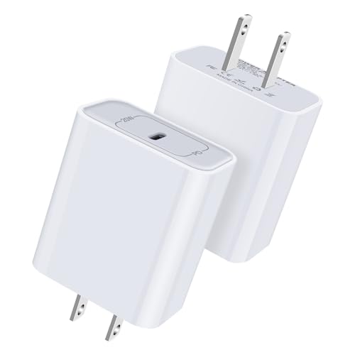 USB C Wall Charger for iPhone, 2 Pack 20W PD Fast Charging Block, USB C Charger Block Brick Cube Box for iPhone 14 13 12 11 Pro Max X XR SE, Samsung Galaxy S22 Ultra S21 S20 A53 A13 A12 A73, Pixel 6 5