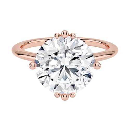 1-5 Ct Round Moissanite Engagement Ring 10k 14k 18k Gold & 925 Sterling Silver Solitaire Wedding Ring, 925 Sterling Silver with Ideal Birthday Gift for Women Chrisrmas Gift3