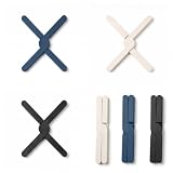 3 Pack Expandable Silicone Trivets, Foldable Heat Resistant Hot Pot Holders