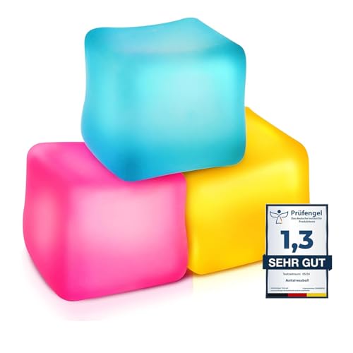 LINKWAY Balle Anti Stress Enfant 3 Paquets: Gel de Haute densité remplissant Jouets sensoriels, Boules Anti-Pression, Boules d'extrusion, Balle Antistress pour Adultes et Enfants