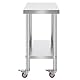 VEVOR Arbeitstisch Edelstahl 76 x 46 x 86 cm Werkbank Catering Arbeitstisch etwas 100 kg für Belastbarkeit Lebensmittel Zubereitungstisch Gewerbliche Arbeitstisch für Küche 4 verstellbare Füße