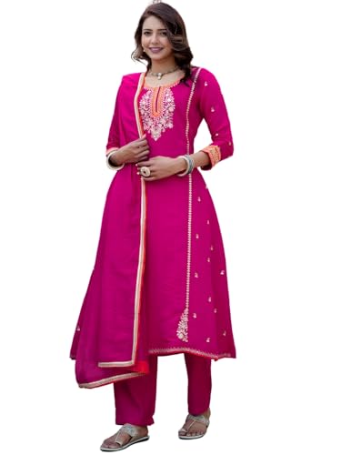 Short en soie femme Navlik NK-897 doublé coton brodé avec dupatta