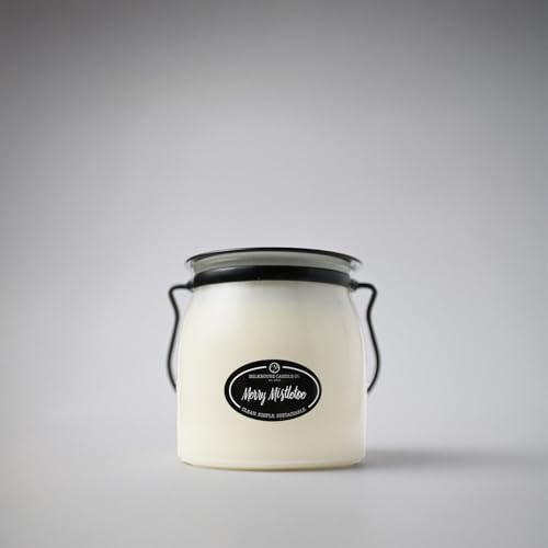 Image of Milkhouse Merry Mistletoe Soy Candle, 16 oz Butter Jar, 65+ Hr Burn