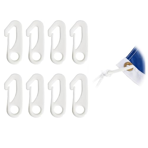 NQ Flag Pole Clip Snap Hooks Durable Nylon Flag Clips Flag Pole Accessory - Attach Flags Hooks to Halyard Rope and Buckle The Flag (Pack of 8)