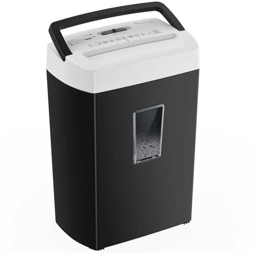 Bonsaii 12-Sheet Cross Cut Paper Shredder for Home Office, 5.5 Gal Bin