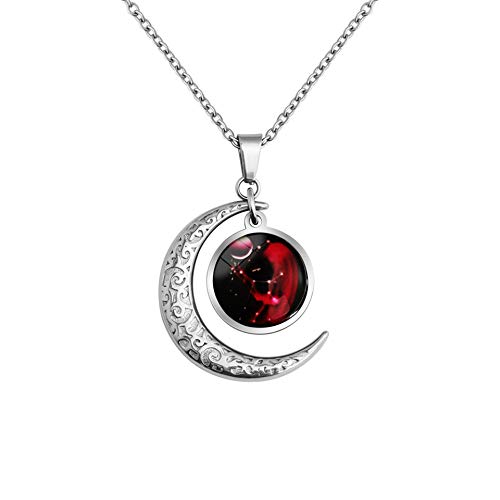 LEJAHAO Constelaciones Collar Virgen Los Signos del Zodiaco con Colgante Luna Horoscopo Personalizado Largos Gargantilla Cadenas Moon Necklace Joyas Acero Inoxidable por Hombres Mujeres Chico Niña Cover