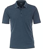 Größe: XXXL CASAMODA Poloshirt Halbarm Brusttasche geknöpfter Kragen Rauchblau Größe XXXL