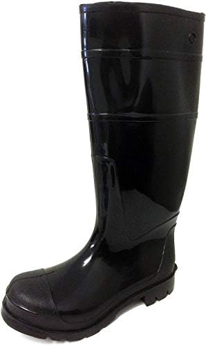 RB-30 Men's Rain Boots Black Rubber Waterproof-9