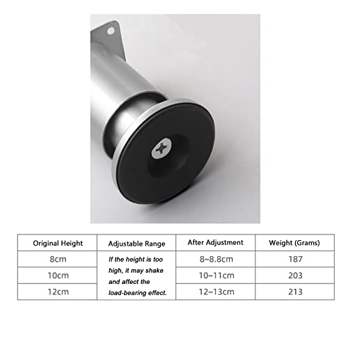 Gittcoll 4 Pcs Adjustable Stainless Steel Furniture Legs Metal Thicken Table Chair Replacement Diy Legs With Protective Rubber Pad For Cabinet Cupboard Sofa Couch Bookcase (12Cm, Silver) (J020) #TOP5