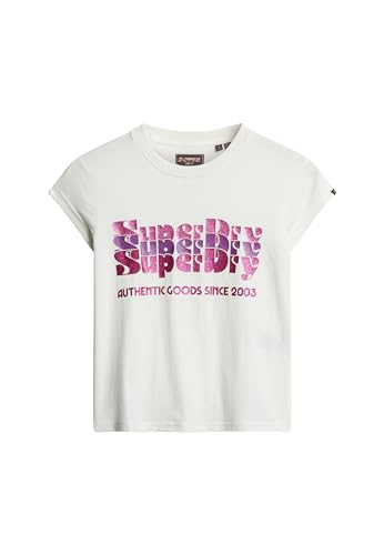 T shirt à logo scintillant femme Superdry Retro - vue 2