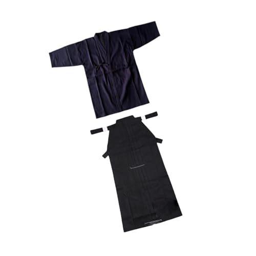 rockible Conjunto de Uniforme de Kendo, Transpirable y cómodo, Kimono japonés Hakama, Azul y Azul, 175cm