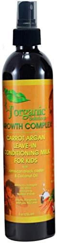 J’Organic Solutions Carrot Argan Kids Leave-In Conditioning Milk Detangler with Jamaican black castor, coconut oil & more
