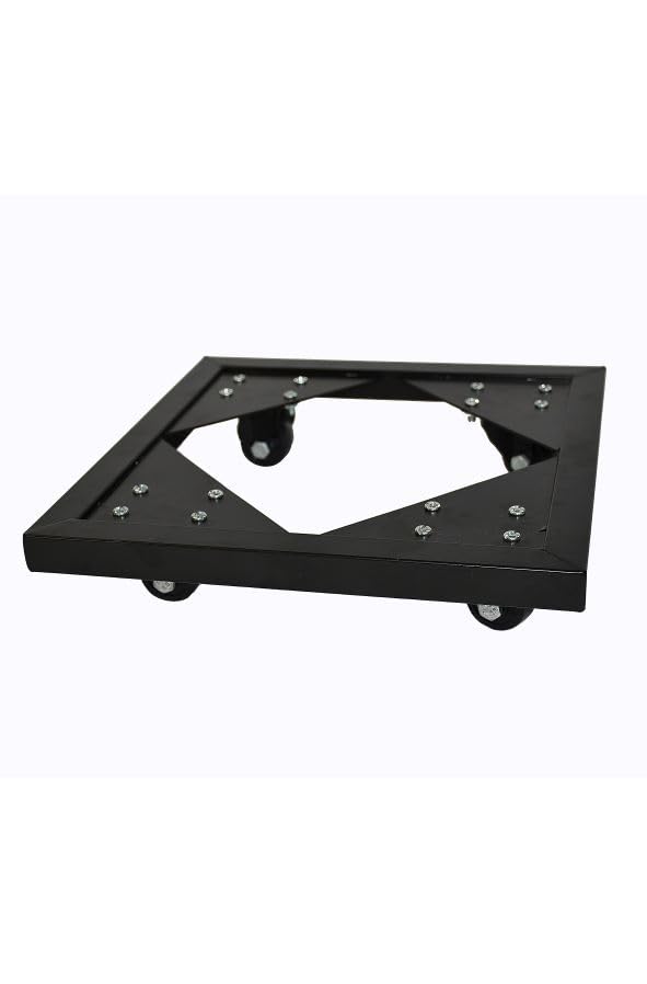 ultrastarke Pflanzenroller für Pflanzkübel - passend für Pflanzgefäße Aller Marken - aus massivem Metall, schwarz - Größe (LxBxH): 32x32x7 cm- Tragkraft bis 300 kg