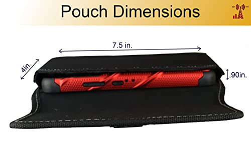 Mgbca Nylon Cell Phone Holster Pouch For Samsung Galaxy Note 20, Note 20 Ultra Rugged W/Fixed Belt Loop Clip Holder, Magnetic Closure, Fits With Case On Mobile Phone (Black-Horizontal) #TOP4