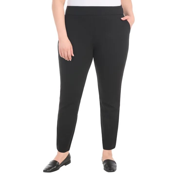 Image of Dalia Women's Pull-On Ponte Pant, Mid-Rise Narrow Leg