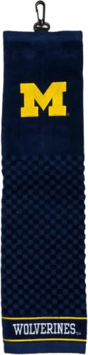 Image of Team Golf NCAA Michigan Wolverines Embroidered Golf Towel, Checkered Scrubber Design, Embroidered Logo (Pack of 6)