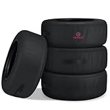 Comnova Seasonal Tire Totes 4 Pack - 600D Spare Tire Cover with Handle, Waterproof Heavy Duty Fade-Resistant Tire Storage Bag, Fits Tire Diameters 22" - 31", Black