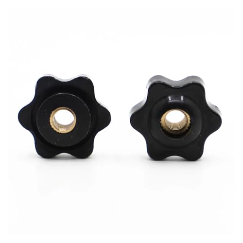 TULDYS 5 tuercas de apriete manual, M4, M5, M6, M8, M10 y M12, con rosca de mango, mecánicas, negras, con perilla de sujeción y perforadas.(Perforated,M8 32 5pcs)