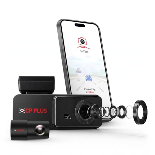 Image of CP PLUS Dash Cam for Car CP-F28B | Dual Channel Dashcam | Full HD 2MP Front & Rear | Built-in GPS | 1.9 inch Display | WDR Night Vision | Wide View Angle | WiFi (AP Mode) | G-Sensor | Supports 1TB SD Card