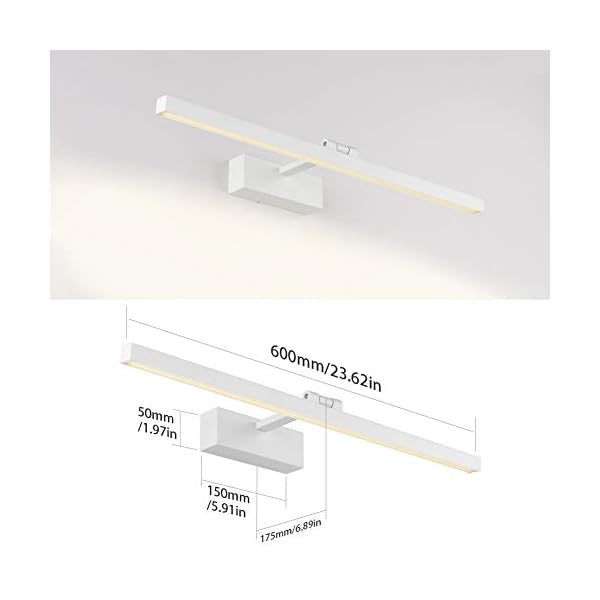 Klighten LED Spiegellampe Bad 61cm, 180 Grad Drehung Wandleuchte für bad IP44, 18W 1170 Lumen Spiegelleuchte Bad… – Bild 7