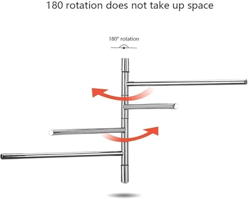 Toallero Calefactado de Pared con Rotación de 180 Grados e Interruptor Estanco 4