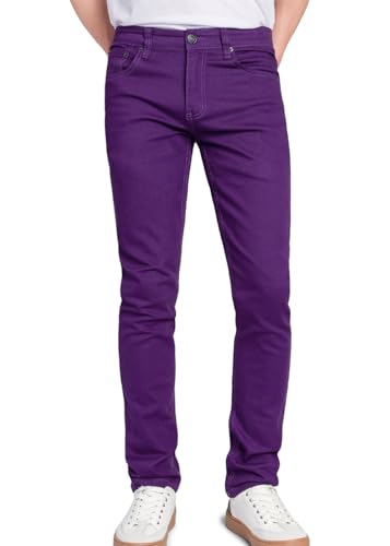 VICTORIOUS Men's Skinny Fit Color Stretch Jeans DL937 - Purple - 36/30